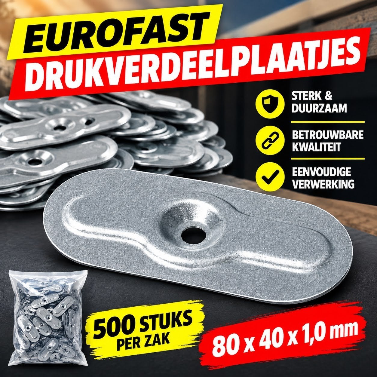 Eurofast Drukverdeelplaat 80x40x1,0 € 60 excl., Ophalen, Overige materialen, Overige typen, Nieuw