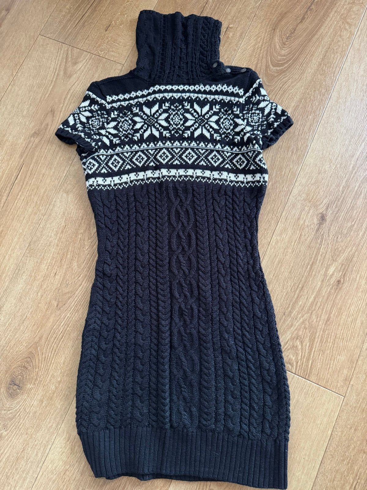 Ralph Lauren Gebreide Trui/Jurk met Noors Patroon, Zwart, Maat 42/44 (L), Ophalen of Verzenden, Zo goed als nieuw
