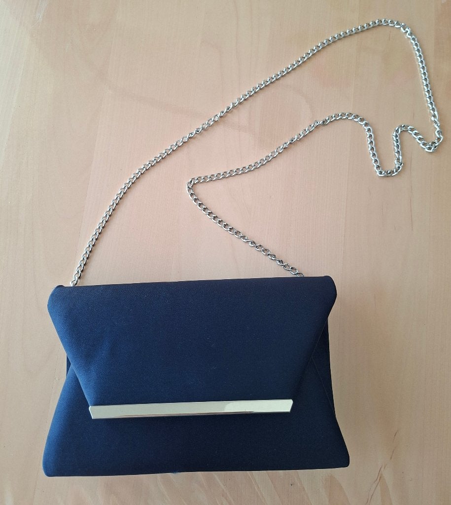 donkerblauw handtasje - clutch, Sieraden, Tassen en Uiterlijk, Ophalen, Zo goed als nieuw, Blauw, Avondtasje