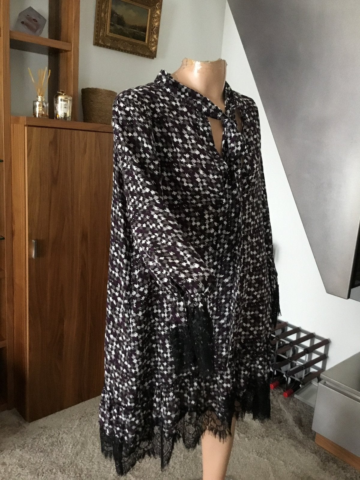 GOLD HAWK jurk met kant maat m origineel ZGAN, Maat 38/40 (M), G, Blauw, T