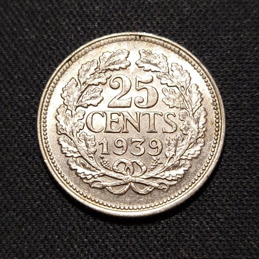 25 cent 1939, Verzenden, Zilver, 25 cent, Koningin Wilhelmina