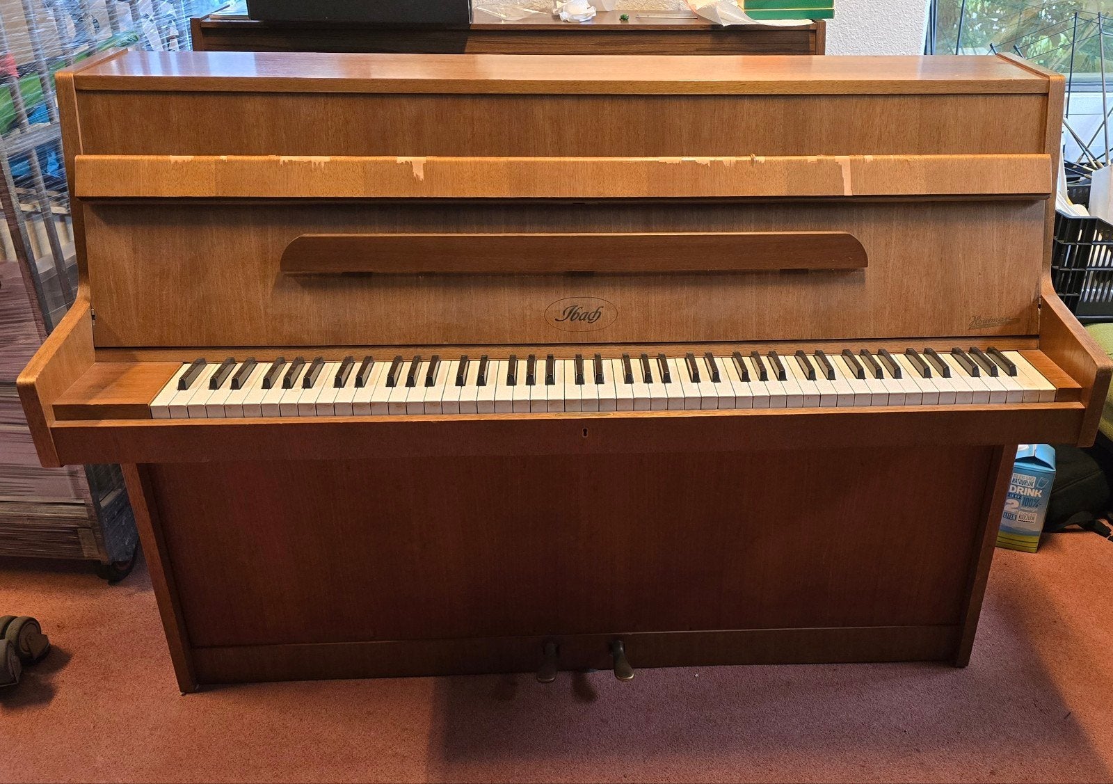 Net ingeruild: Ibach piano mag voor weinig, Muziek en Instrumenten, Ophalen of Verzenden, Gebruikt, Bruin, Piano