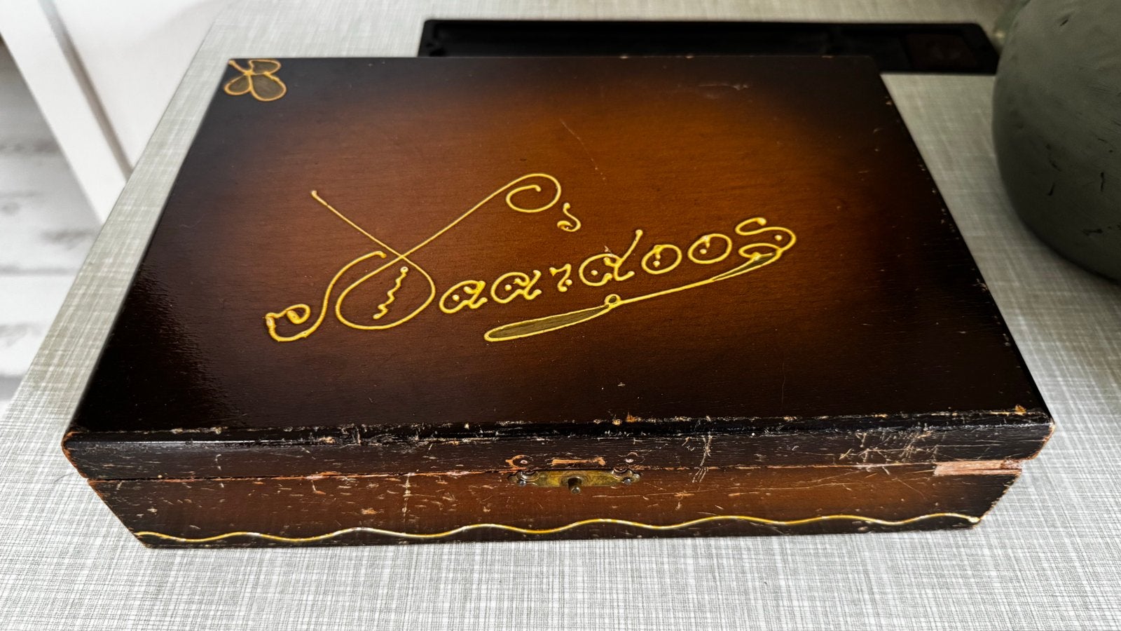 Vintage houten naaidoos, Ophalen of Verzenden