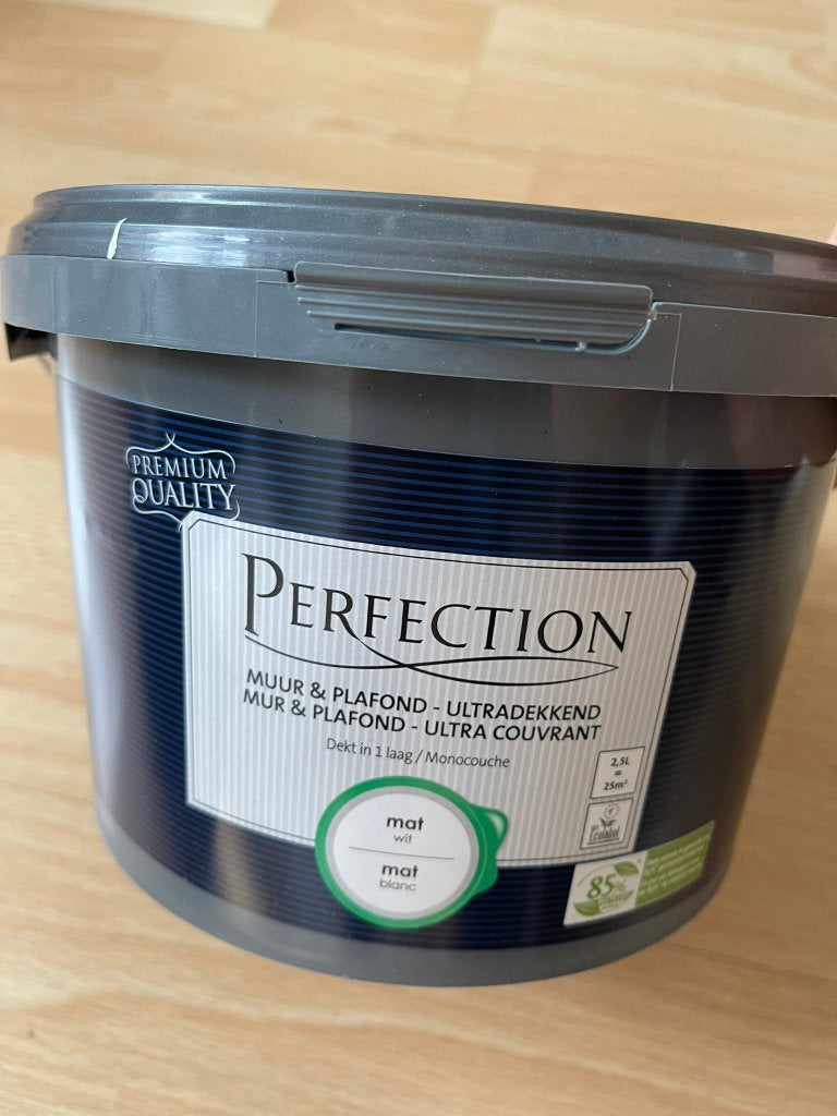 Perfection Muur & Plafond Muurverf - Mat - Wit - 2,5L nieuw, Wit, Nieuw, Ophalen of Verzenden, Verf