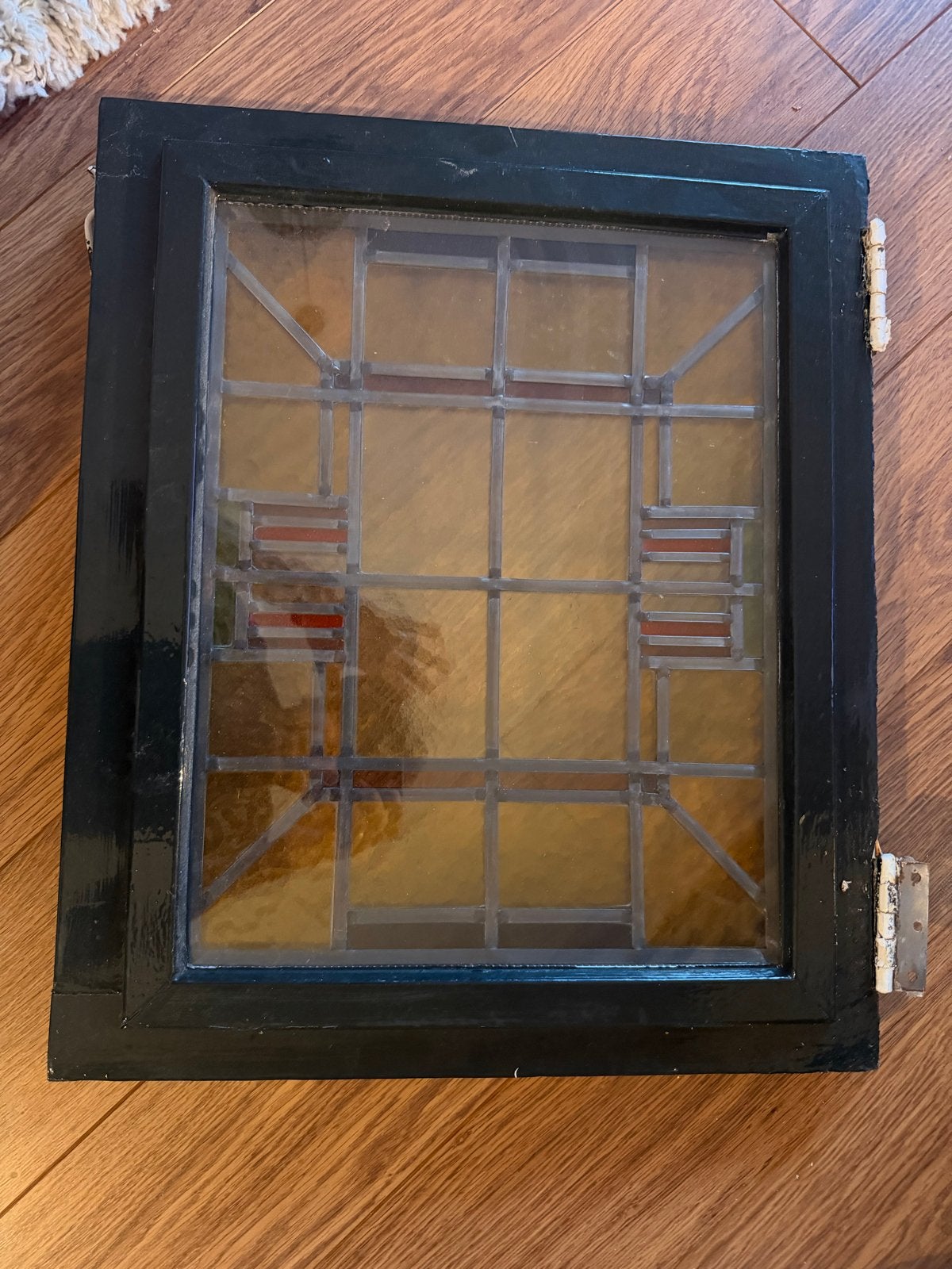 Glas in lood in dubbelglas - 57x47,5 cm, Ophalen, Gevelraam of Ruit, Gebruikt, Minder dan 80 cm