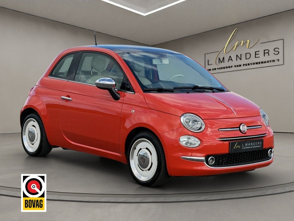Fiat 500 0.9 TwinAir T Anniversario 2018 ORANJE | Panoramada, Auto's, Keurmerk '100% Onderhouden', Gebruikt, Euro 6, Overige kleuren