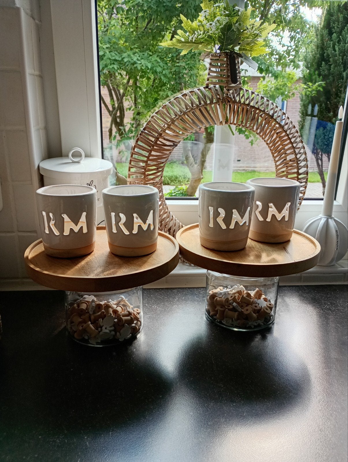 2 Rivièra Maison glazen etagères cake stands Riviera Maison, Ophalen, Rond, Glas, Overige typen