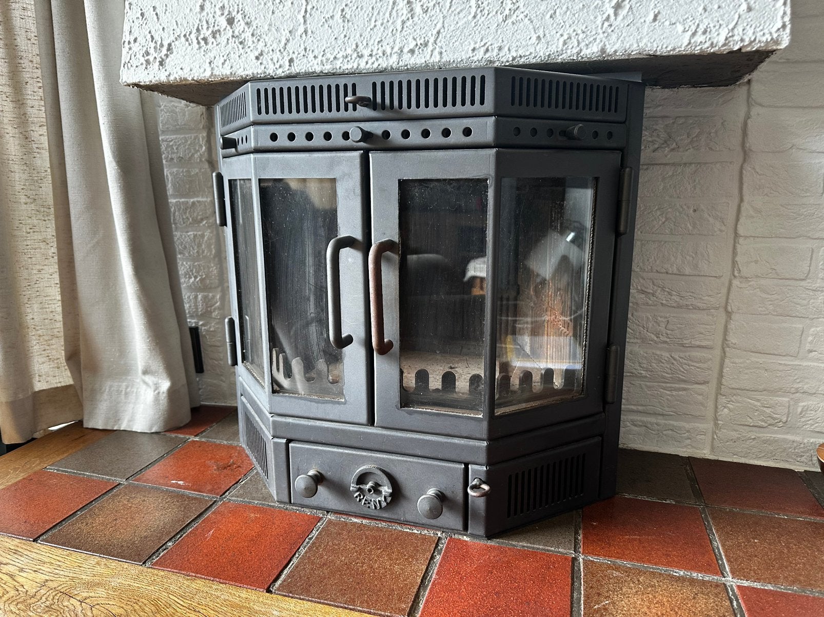 Inbouw kachel, Huis en Inrichting, Kachels, Ophalen, Houtkachel, Zo goed als nieuw, Inbouw