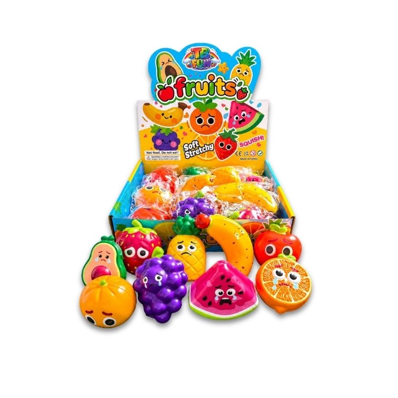 Squishy Fruit Speelgoed - 12 Stuks Display Box, Ophalen of Verzenden, Nieuw, Jongen of Meisje