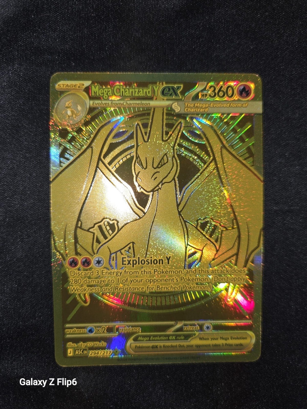 Mega Charizard Y EX Pokémon kaart - Gouden Foil, Ophalen of Verzenden, Nieuw