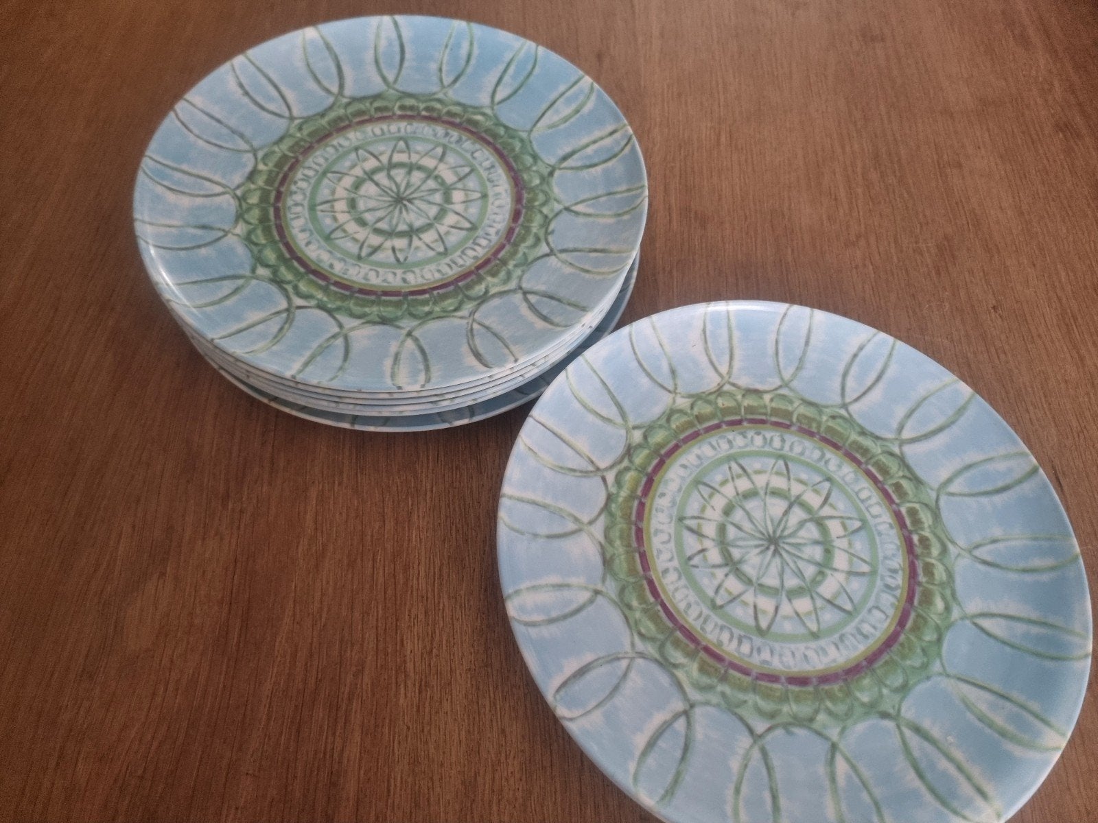 9x Vintage Voluform bordjes 23 cm - Uniek en Prachtig, Huis en Inrichting, Keuken | Servies, Ophalen of Verzenden, Zo goed als nieuw