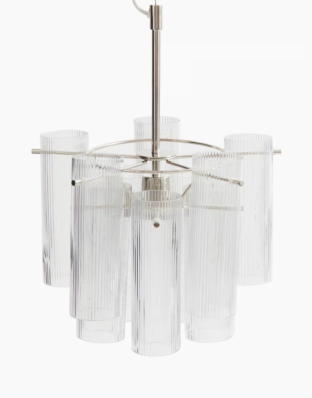 H&M Home Hanglamp met geribbeld glas - Nieuw in doos, Ophalen of Verzenden, Nieuw, Glas, E27 (groot)
