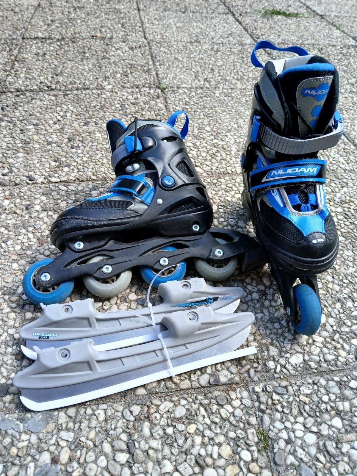 Te koop Nijdam kinderskates met schaatsen, Verstelbaar, Kinderen, Zo goed als nieuw, Inline skates 4 wielen