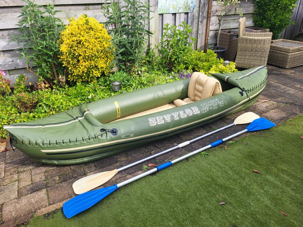 Opblaaskano Sevylor Tahiti HF-K79 + extra peddels, Ophalen, Eén persoon, Overige typen, Gebruikt