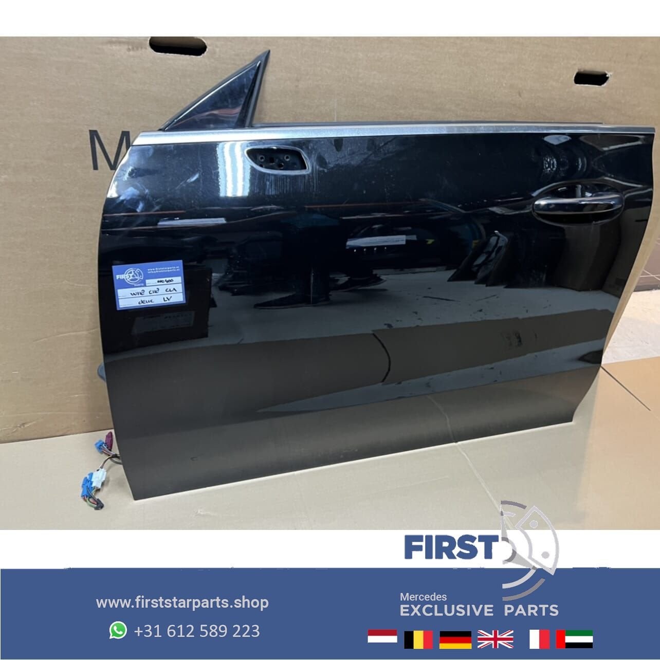 W118 C118 X118 CLA DEUR PORTIER ZWART COMPLEET LINKSVOOR Mer, Auto-onderdelen, Gebruikt, -, Deur, Voor