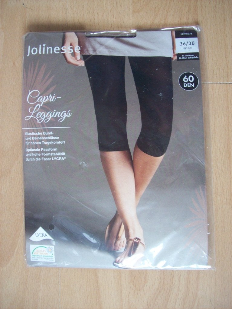 Jolinesse capri legging - 60 den maat 36/38 zwart - NIEUW, Legging, Maat 36/38 (S), Zwart, Jolinesse