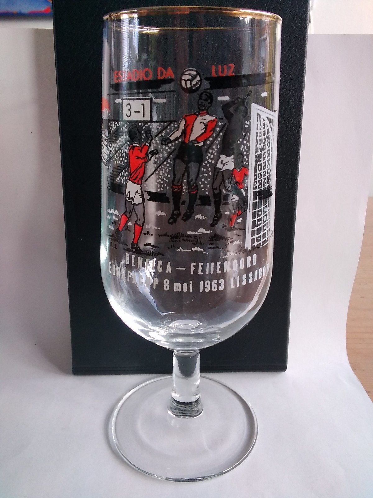 Glas Europacup Benfica - Feyenoord 8 mei 1963, Ophalen of Verzenden, Zo goed als nieuw, Feyenoord