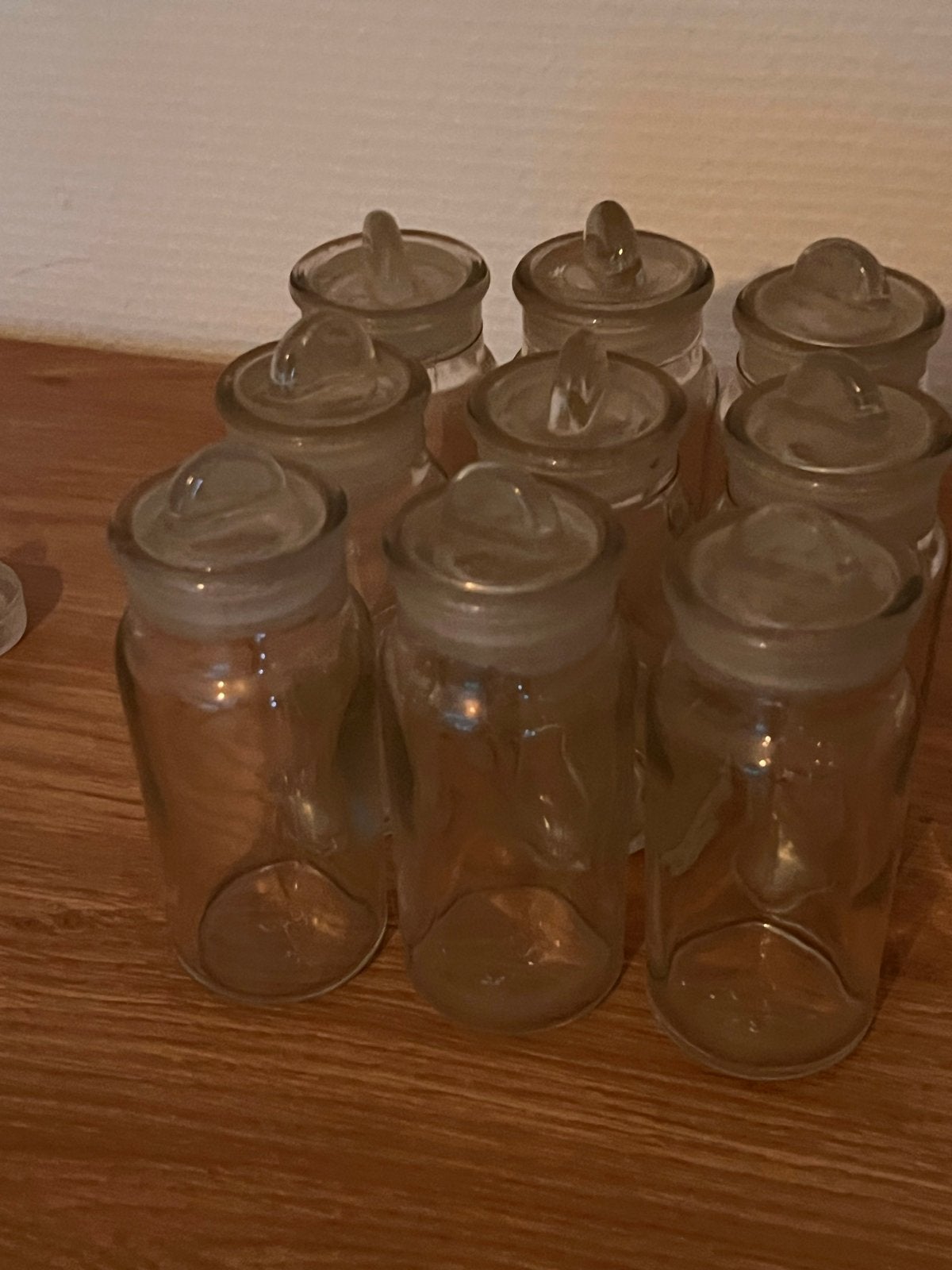 Set van 9 antieke Franse mosterdpotjes/kruidenpotjes, Ophalen of Verzenden