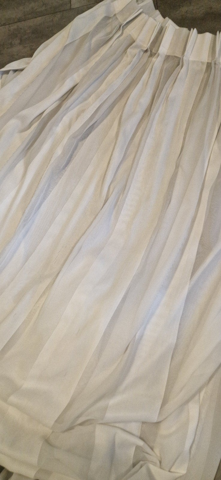Witte vitrage met haakjes - 4 stuks (260x165 cm), Vitrage, Gebruikt, Wit, Ophalen of Verzenden
