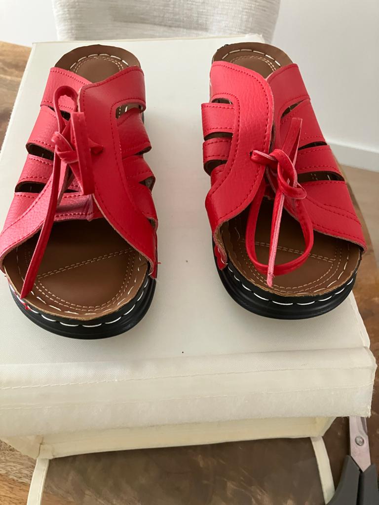 Rode open zomer sandalen met voetbed - Maat 36, Ophalen of Verzenden, Rood, Sandalen of Muiltjes