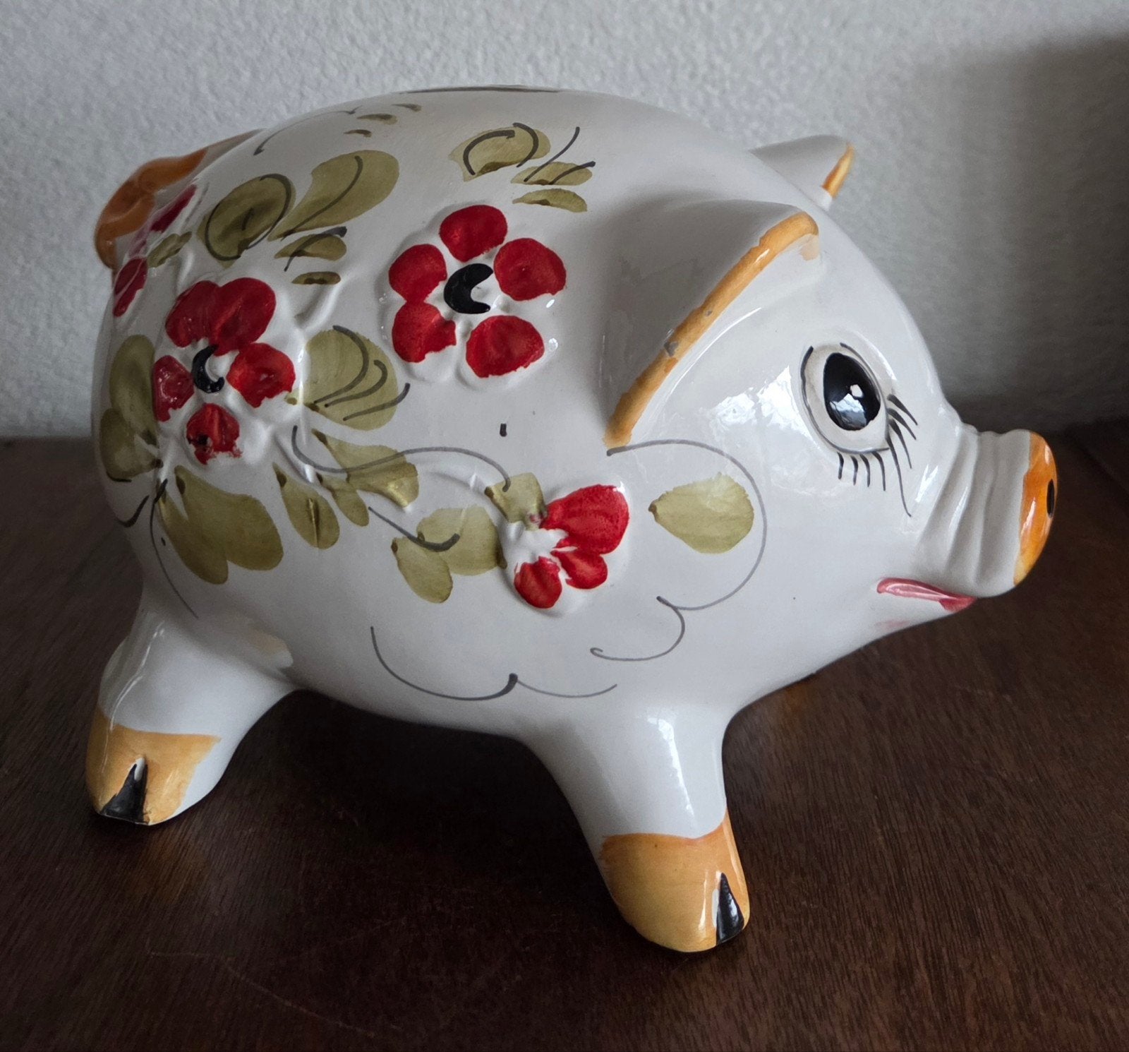 Vintage Italiaans Keramiek Spaarvarken – Jaren '60/'70 een p, Verzamelen, Ophalen of Verzenden, Gebruikt, Steen, Aardewerk of Keramiek