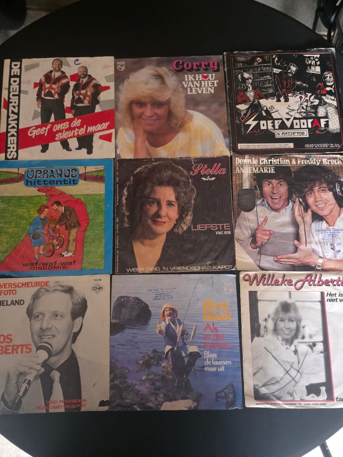 9 nederlandstalige singles, Cd's en Dvd's, Gebruikt, 7 inch, Overige typen, Nederlandstalig
