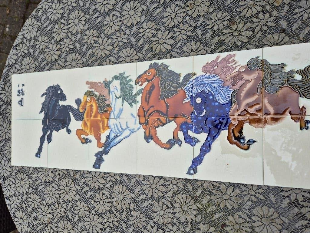 Tegelpaneel paarden 12 losse tegels 15x15, evt randtegels, Ophalen, 30 cm, 90 cm, Nieuw