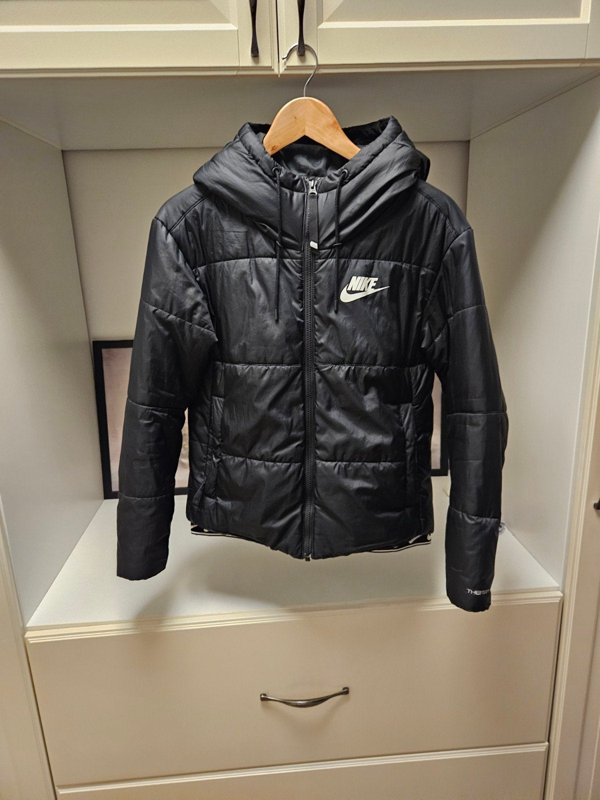 Nike Therma-FIT Puffer Jas Zwart Maat S, Zwart, Nike, Ophalen of Verzenden, Zo goed als nieuw