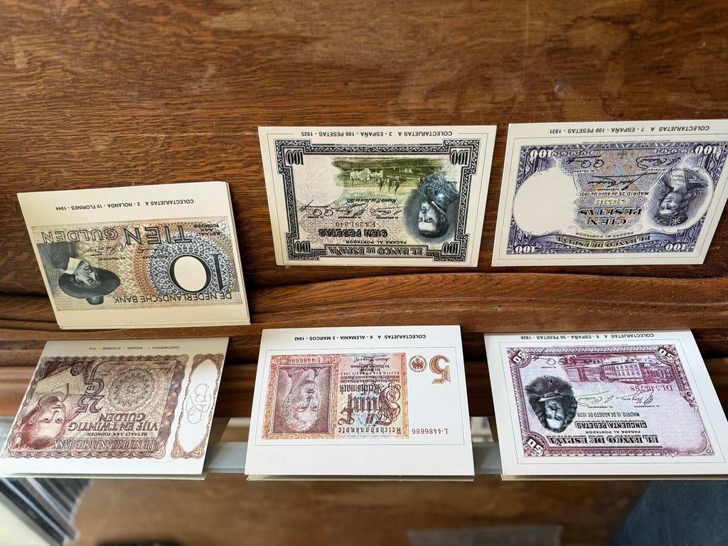 Set van 9 historische bankbiljetten uit diverse landen, Ophalen of Verzenden, Overige landen, Setje