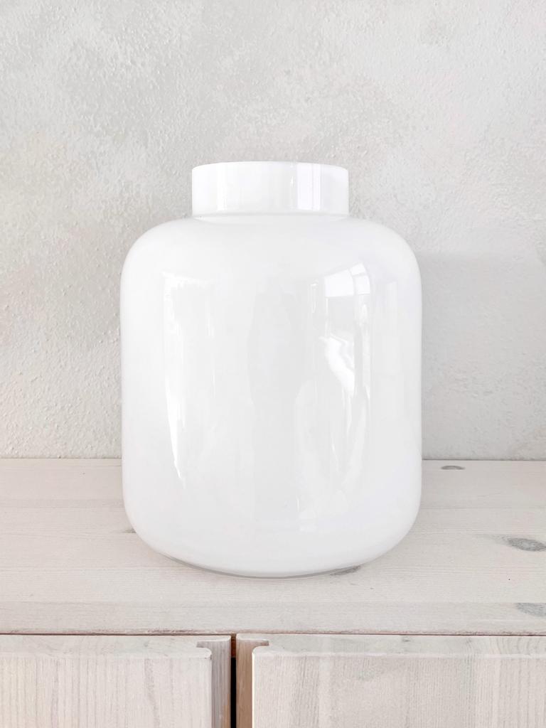 Grote vaas wit glas Scandinavisch design stijlvol melkglas, Ophalen, Wit, Nieuw, Glas