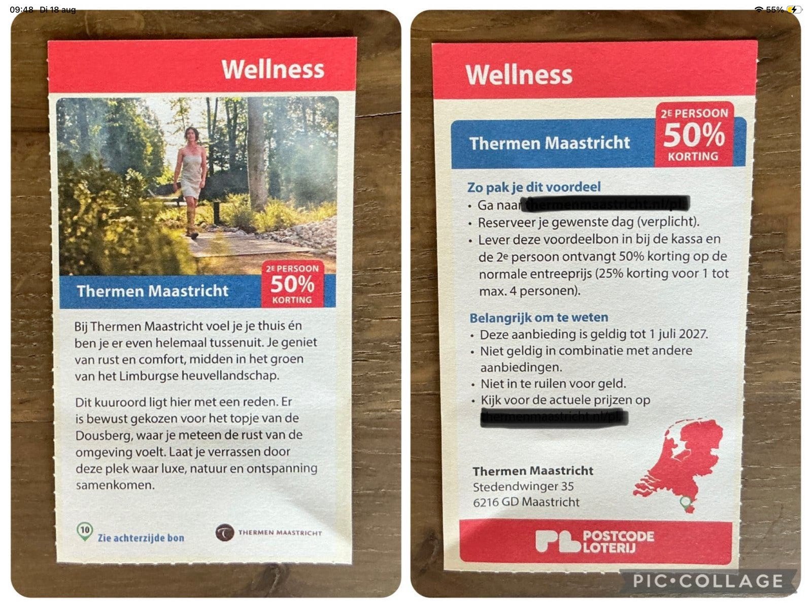 Kortingsbon voor sauna Thermen Maastricht (KWF), Tickets en Kaartjes, Kortingen en Cadeaubonnen, Twee personen, Kortingsbon, Spa of Sauna