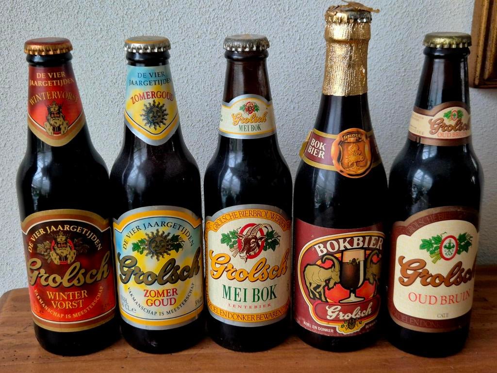Verzamelaar; ZEER oude aparte volle flessen GROLSCH bier 3, Verzamelen, Biermerken, Ophalen of Verzenden, Zo goed als nieuw, Flesje(s)