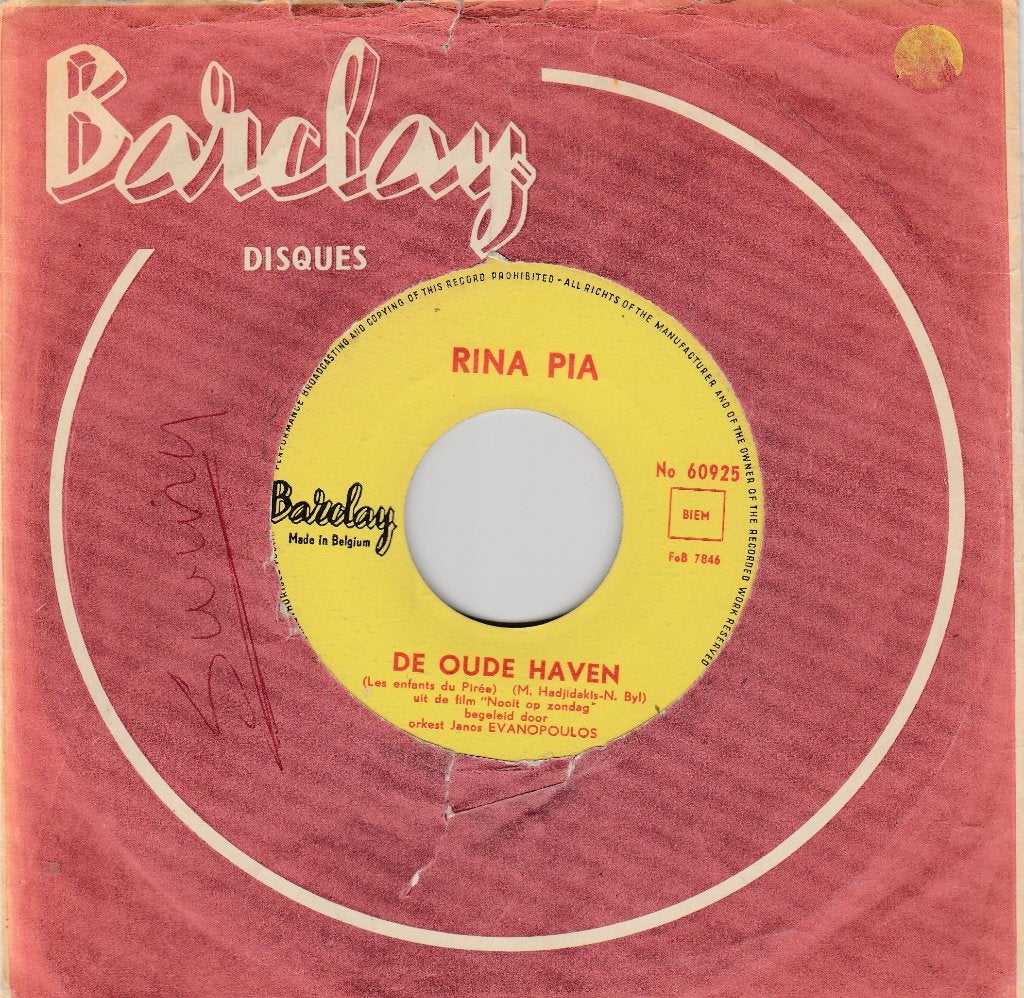 Rina Pia - De oude haven / Het geluk  (geel), Cd's en Dvd's, Vinyl | Nederlandstalig, Gebruikt, Beschermende buitenhoes, Gatefold hoes