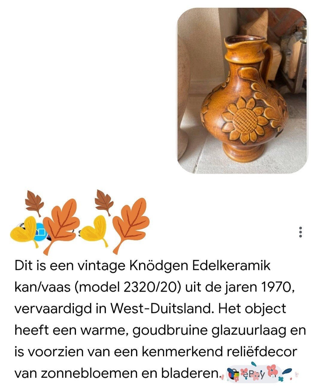 Vintage Knödgen Edelkeramik Vaas West-Duitsland, Ophalen of Verzenden