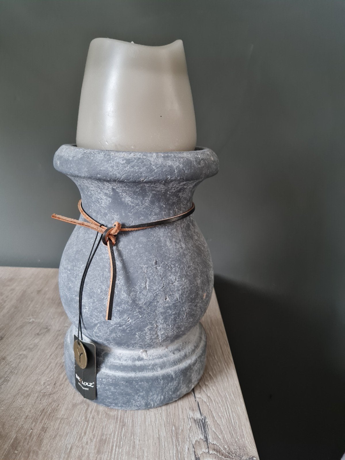 kaarsen voet, Ophalen, 21 cm, Zo goed als nieuw, Grijs