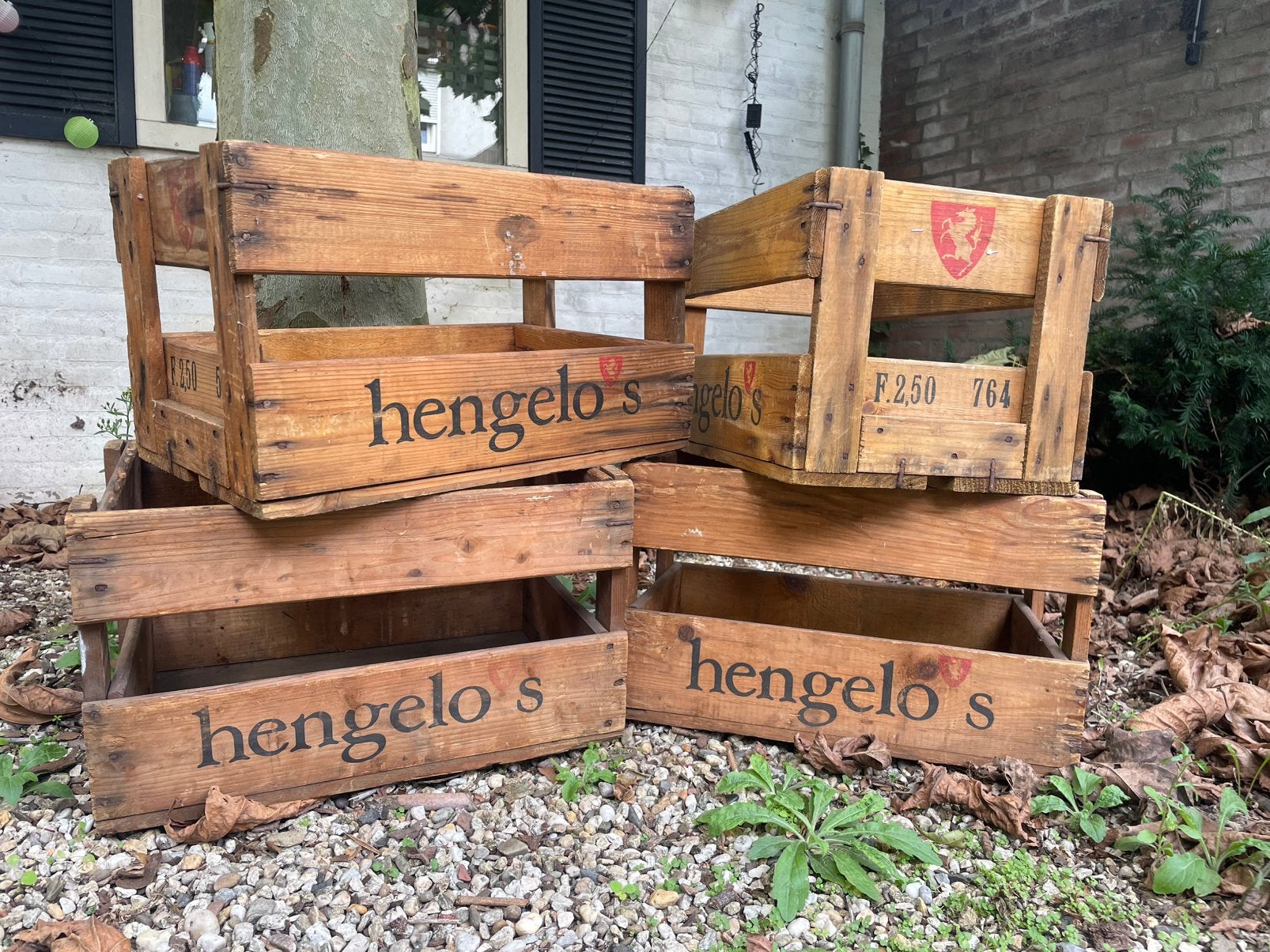 4x Vintage Hengelo's Bierkratje - Houten Kratten, Verzamelen, Ophalen of Verzenden, Gebruikt, Overige typen, Overige merken
