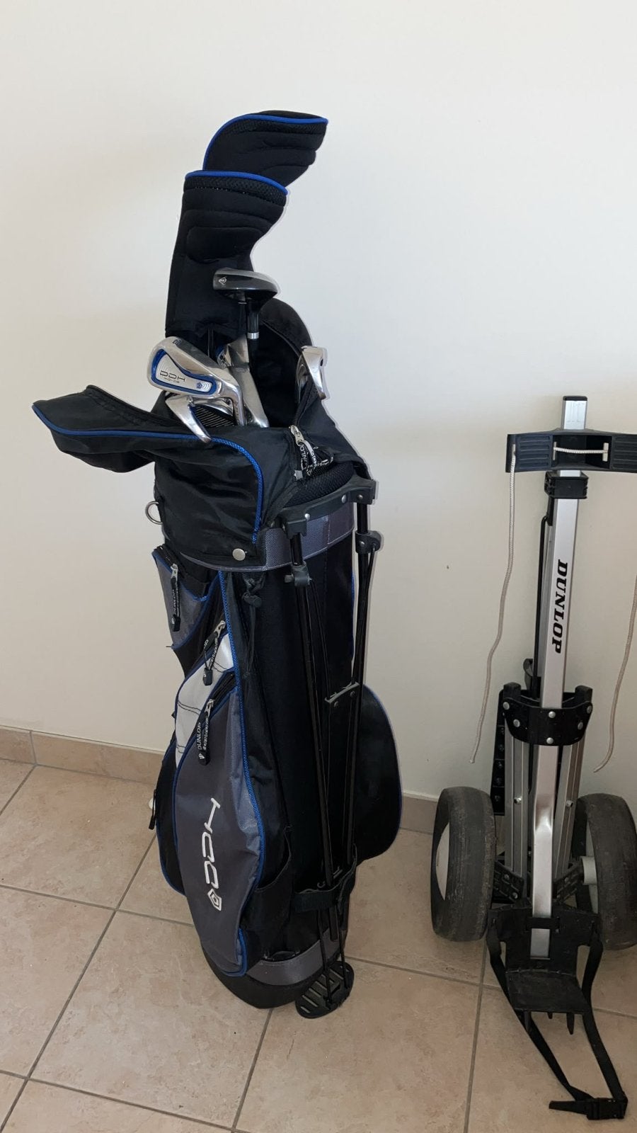 Complete golfset met tas en trolley, Ophalen, Gebruikt, Set, Overige merken