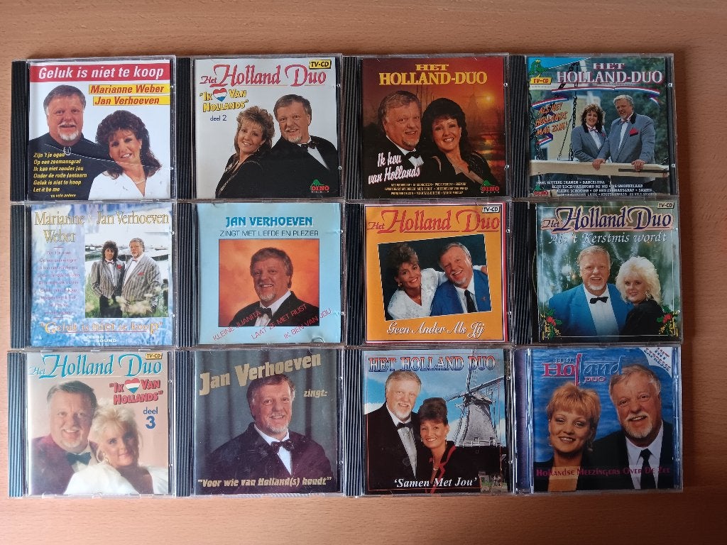 12 mooie originele cd's van het Holland Duo en Jan Verhoeven, Ophalen, Gebruikt, Levenslied of Smartlap
