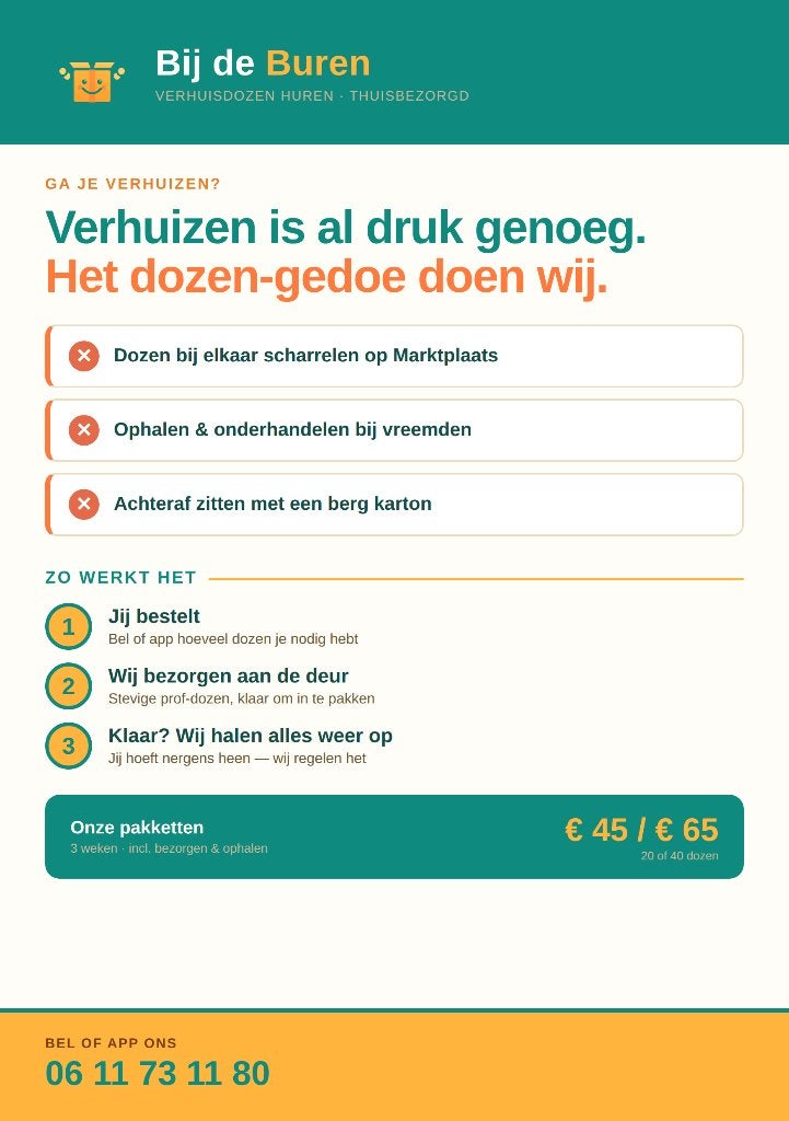 Ga je verhuizen? Het dozen-gedoe nemen wij uit handen., Opslag