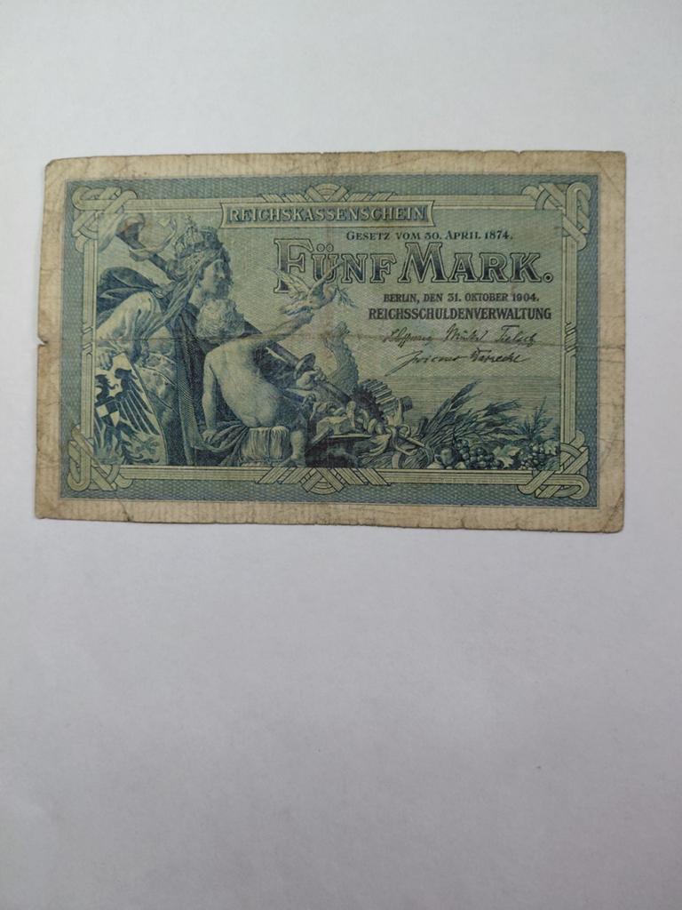 Duitse 5 mark 1904, Ophalen of Verzenden, Duitsland