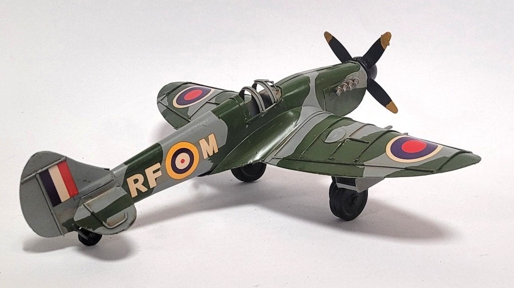 Vliegtuig Rfom Blikken model metalen miniatuur decoratie, Overige merken, 1:72 tot 1:144, Info@deconoord.nl, Deco Noord