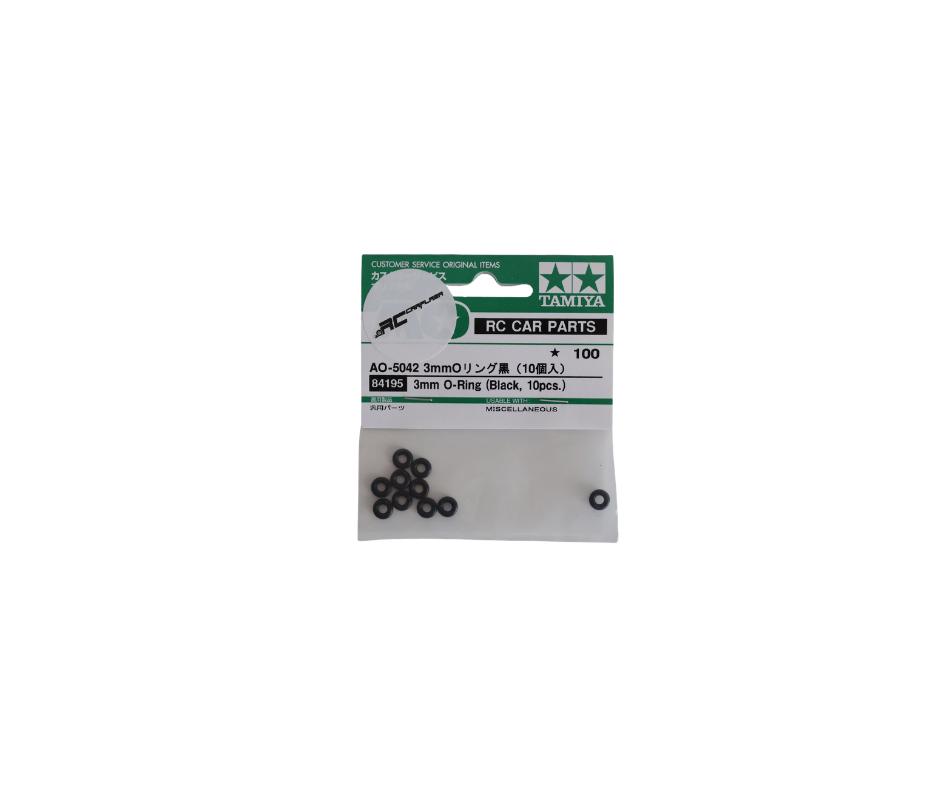 Tamiya 84195 3mm O-Ring Black (10) (BC5), Elektro, Nieuw, Ophalen of Verzenden, Schaal 1:10