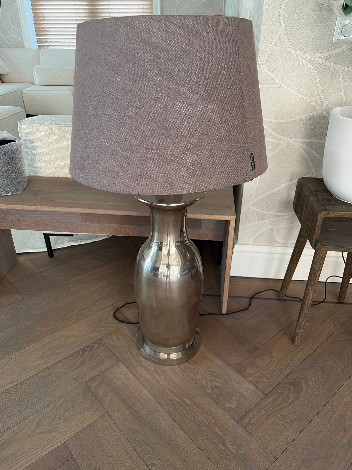 Riviera Maison Tafellamp met stoffen kap, Huis en Inrichting, Lampen | Vloerlampen, Ophalen, Gebruikt, Metaal, 150 tot 200 cm