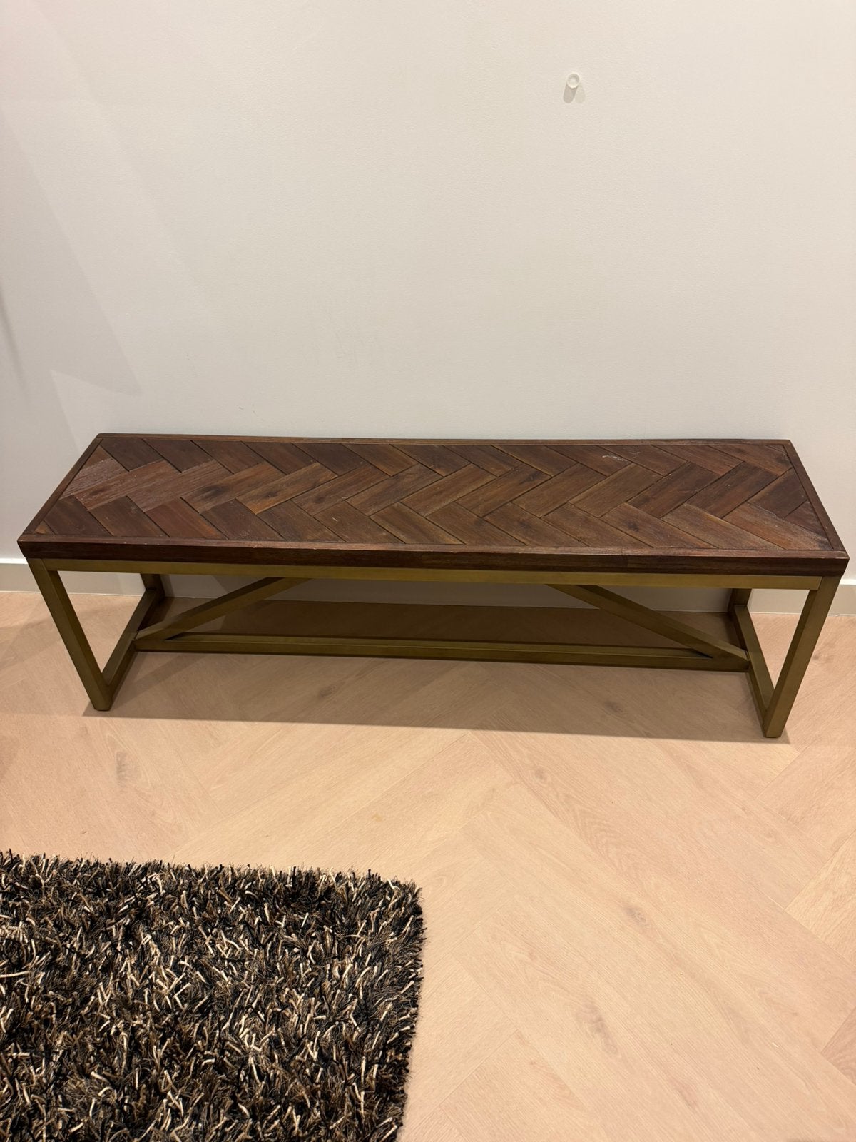 Bankje 140cm, Zo goed als nieuw, 75 cm of meer, Rechthoekig, Hout