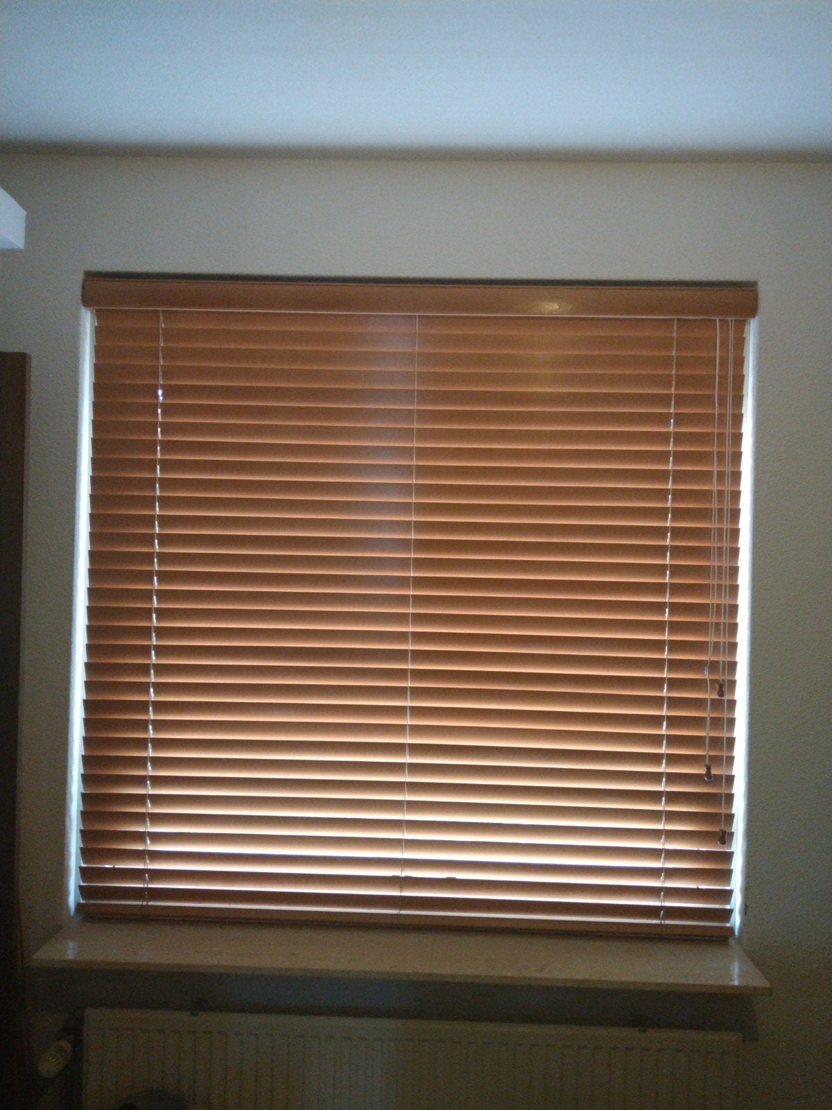 Houten Luxaflex 1.45 x 1.45 mtr, Ophalen, Gebruikt, Bruin, Hout