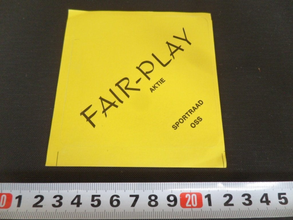 sticker Oss sportraad  FAIR-PLAY aktie, Ophalen, Zo goed als nieuw
