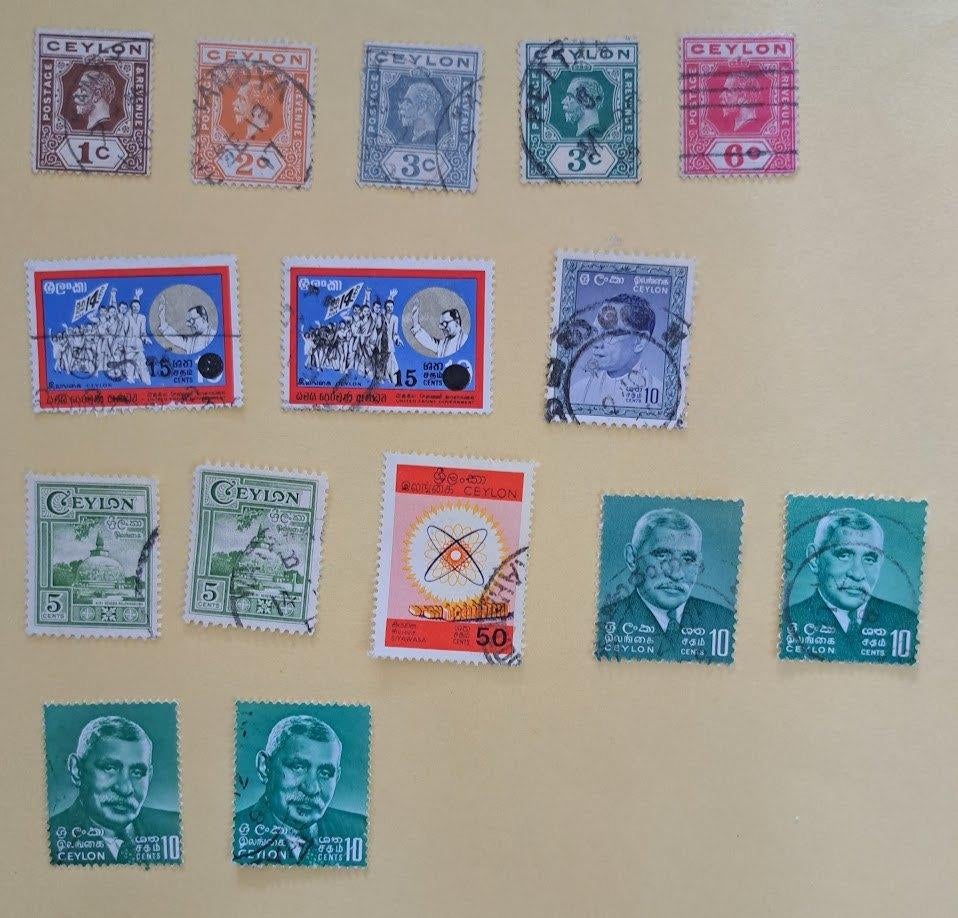 Ceylon (15 zegels) gestempeld, Ophalen of Verzenden, Gestempeld, Oost-Azië