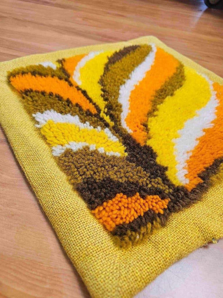 Smyrna kussen retro geel 38/38 cm, Geel, Vierkant, Djt@dejuistetoon.eu, Ophalen of Verzenden