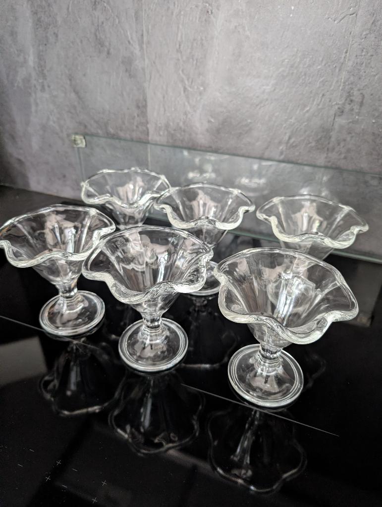 Ijscoupes 6 st, Huis en Inrichting, Keuken | Servies, Ophalen, Glas of Glazen, Nieuw, Glas