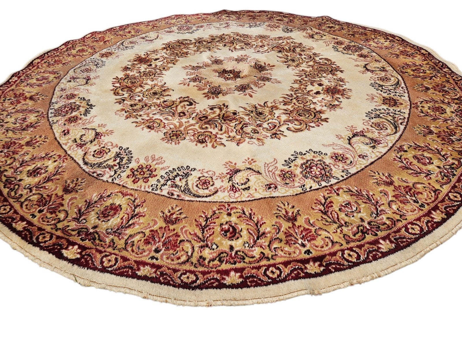 Prachtig rond vintage tapijt 200 cm ** UITVERKOOP **, Ophalen of Verzenden, Gebruikt, Rond